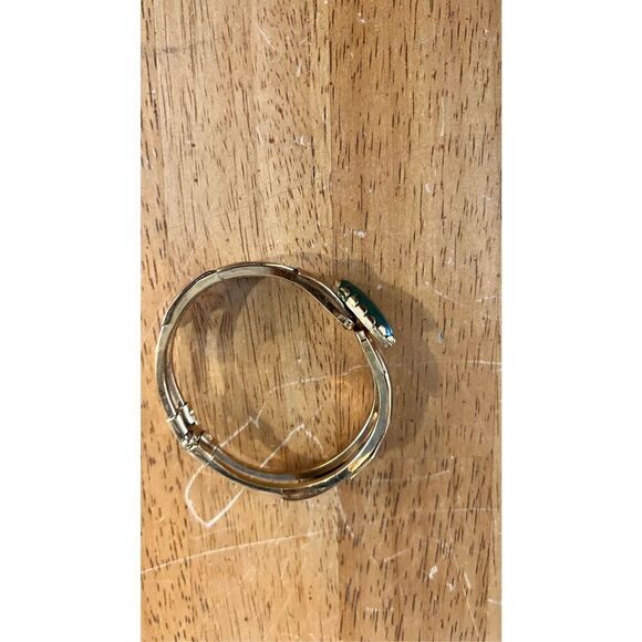 Karatclad by Bell Vintage Gold Tone Bracelet Jade Stone - Picture 6 of 13